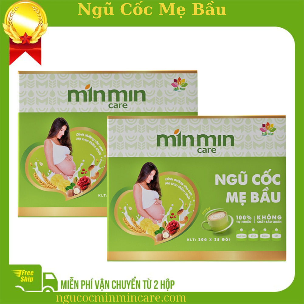  (Combo 2 hộp )Ngũ Cốc Mẹ Bầu Min Min Care dạng gói.